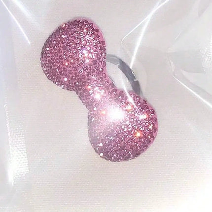 Y2k Millennial Super Flash Visual Series Kitty Pink Bow Adjustable Opening Rings for Women Finger Charms Jewelry Accessory Gifts