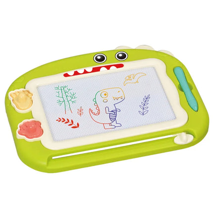Little Genius Painter Magnetic Drawing Board Green, BPA-free Toddler Doodle Toy, Dinosaur Educational Kids Art Pad