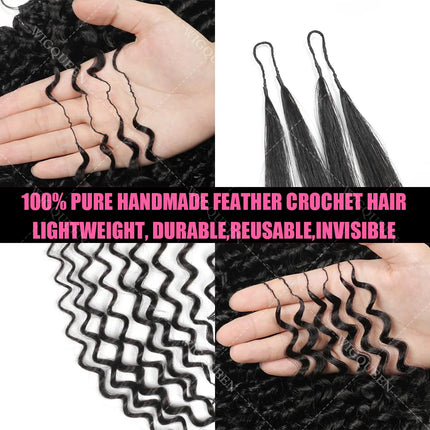 #27 Honey Blonde Small Spirals Curly Feather Human Crochet Hair Extensions Miracle Knots Pre-Separated Pixie Curls Crochet Hair