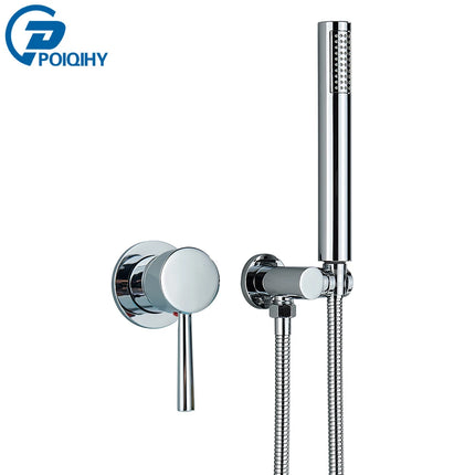 Brushed Gold Handheld Shower Bathroom Shower Faucet Hot & Cold Water Tap Brass Shower Holder 1.5M Hose Brass Shower Valve