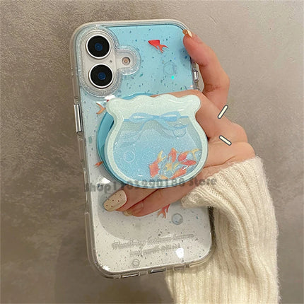Korea Quicksand Shake Fish Tank Magnetic Holder Grip Tok Griptok Phone Stand Holder Support For iPhone For Pad Magsafe Smart Tok