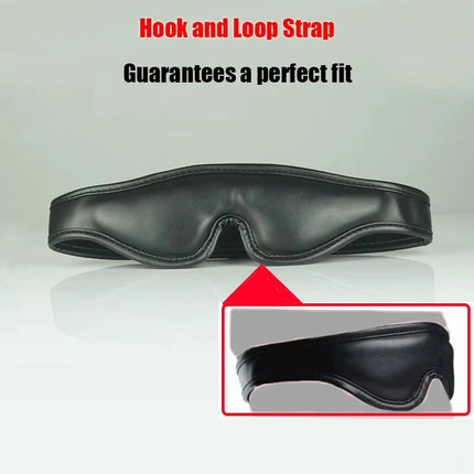 Leather Eye Cover Mask Blocks Out Light,Thick Padding Interior Blindfold, Sex Toys For Couples,BDSM Lingerie