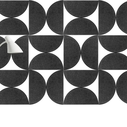 Decorative Bulletin Board Felt Wall Tiles Semi-Circle Self-adhesive Wall Stickers with Removable for DIY Home Office Decoration