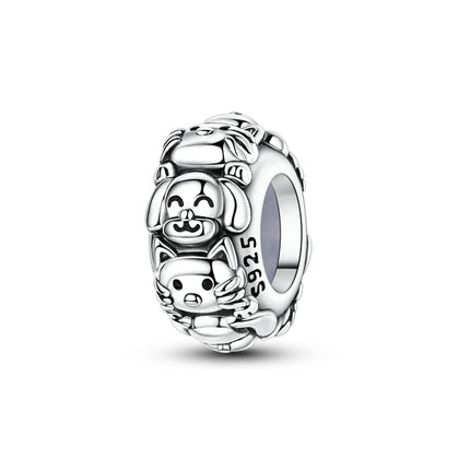 Hot Sale 925 Sterling Silver Puppy Beads & Teddy & Golden Retriever Dangle Charm Fits Bracelet Beloved Pet Pendant Gifts