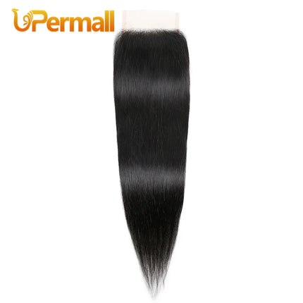 Upermall 5X5 6X6 7X7 Pre Plucked Swiss Lace Closure Straight Body Wave Transparent Can Be Bleached Brazilian Human Hair On Sale