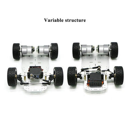 DIY Smart Ackerman Car with 12V Encoder Motor Front wheel- Steering Engine Dual Motor Drive for Arduino Robot Education