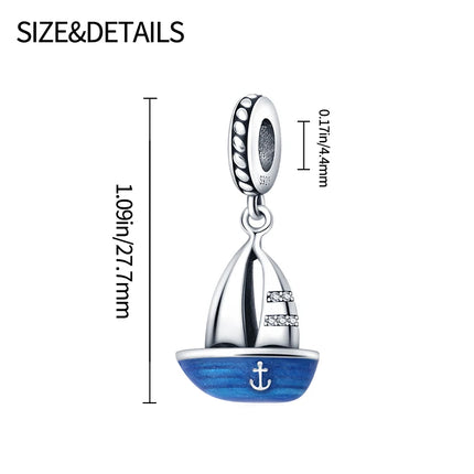 Orstarry Charm Silver 925 Beads Blue Series Fit Bracelet Charms DIY Original Fashion Pendants For Women Jewelry Trendy Gifts