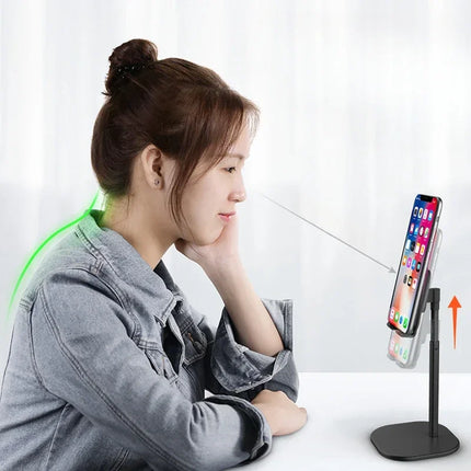 Desktop Phone Holder Tablet Stand For Ipad Phones Universal Bracket Telescopic Adjustable Height Angle Metal Live Support