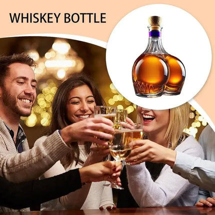 Whiskey Glass Decanter Novelty Statue - Home Decorations Wine Container for Alcohol - Liquor Bottle Wine Bottle