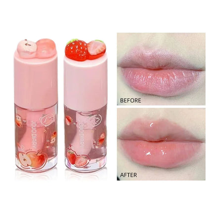 Jojo Diary Fruit Scented Lip Oil: Provides Hydration and Moisturizing, Preventing Chapped Lips and Improving Wrinkles, and Is a Korean-Style Water Gloss Lip Gloss Suitable for Winter Lip Care.