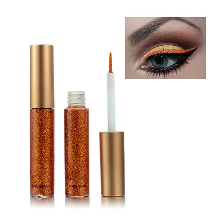 Glitter Liquid Eyeliner Set 10 Pieces Metallic Shimmer Eye Liner Long Lasting Sparkling Eyeshadow Tint Smudge Proof Cosmetics