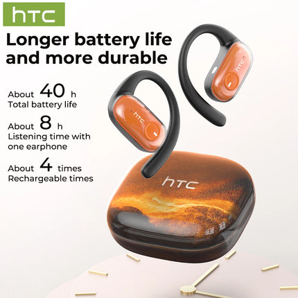 HTC NE10 Bluetooth Earphone Luminous Quicksand Headphones Sport Wireless Headphones Comfort HD Bass AI Translator Earbuds