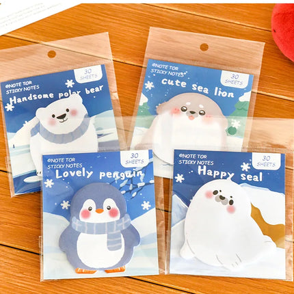 Ins Cartoon Cute Animal Sticky Note Student Special-shaped Penguin Note Book Can Paste Messages and Notes N Times Memo Pad