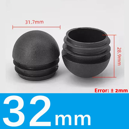 Black/White Plastic Round Pipe Plug Tube Non-Slip Chair Leg Foot Dust Cover Domed End Caps Floor Protector Pad Dia 13mm-40mm