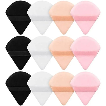 Short-pile Triangle Velvet Powder Puff Face Make Up Eyes Contouring Shadow Cosmetic Washable Mini Velvet Foundation Puffs Women