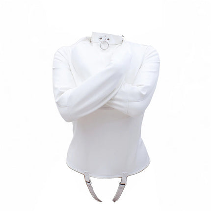 BDSM Sex Bondage Leather Arm Binder Restraint Straitjacket,Cosplay Sexy Costume Slave Binding Straight Jacket Sex Toys For Women