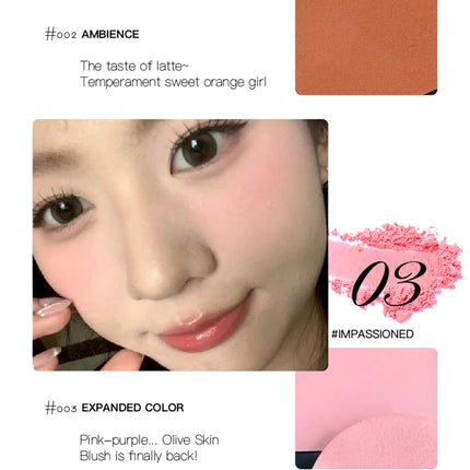 Monochrome Matte Blusher Palette Soft Silky Cheek Natural Facial Rouge Plate Lasting Nude Low Saturation Powder Blusher Disk