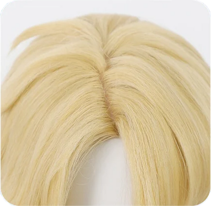 Anime Wig Varka Cosplay Wigs Genshin Game Role-Playing Wigs Short Blonde Synthetic Wig with Bangs Simulation Scalp Male Cos Wig