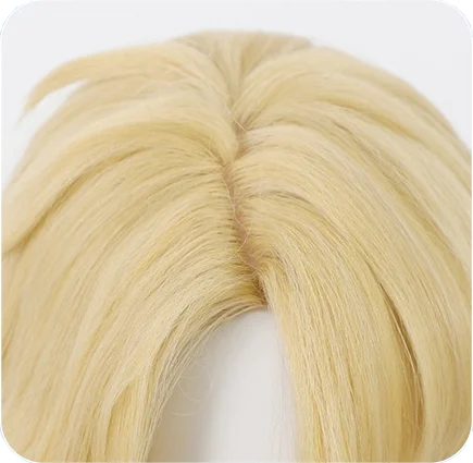 Anime Wig Varka Cosplay Wigs Genshin Game Role-Playing Wigs Short Blonde Synthetic Wig with Bangs Simulation Scalp Male Cos Wig