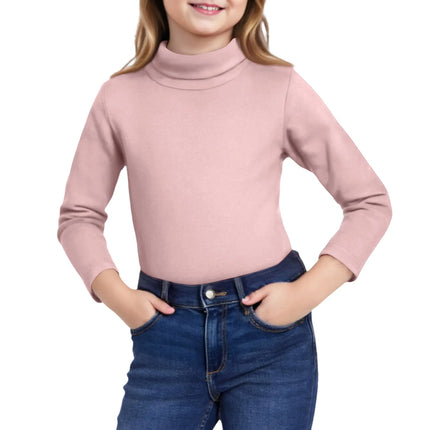 Girls Cute Tops High Neck Solid Long Sleeve Round Neck Pullover Party Birthday School Sweaters Fall/Winter Turtleneck Sweater