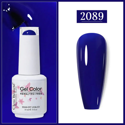 Clou Beaute Gel Nail Polish Neon Brown Royal Blue Red Green Pastal Nude Nail Art Varnishes Gel Lacquer HEMA/TPO FREE UV Gel Nail