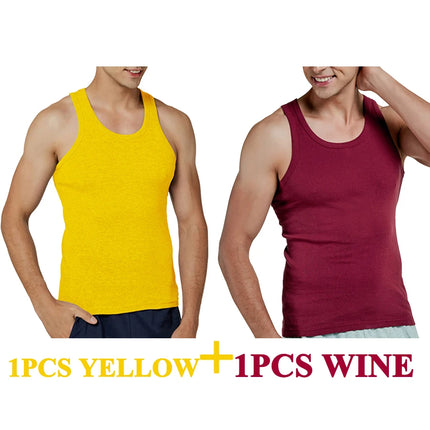 Tank Tops Men New 100% Cotton Solid Vest Mens Slim Casual Breathable Sleeveless Tops Gym Running Undershirt Male Gift Hot Sale