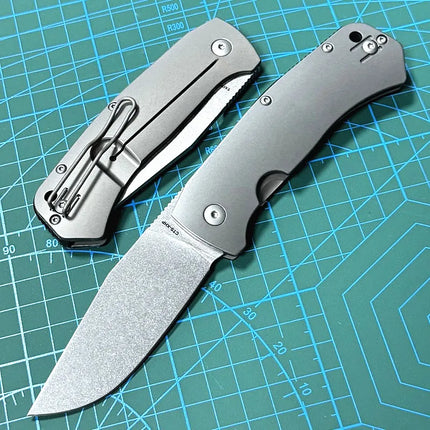 Free Wolf FC-186 Pocket Folding Knife Real D2 Blade Titanium Alloy Handle Ceramic Bearing Camping  Outdoor EDC Utility Knife