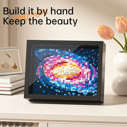 Creative masterpiece series picture assembly photo frame art decoration puzzle building block toy home decoration collection gif