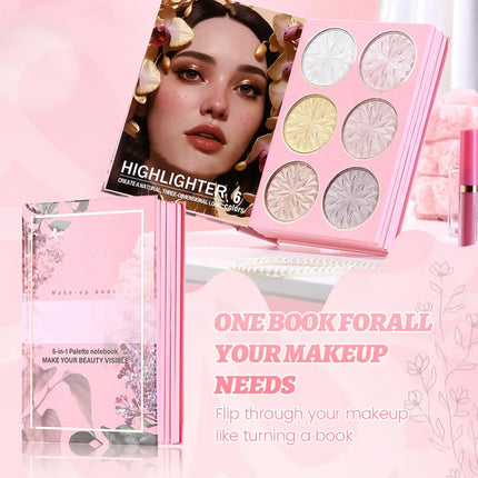 Makeup Book Palette 6 Colors Concealer 24 Colors Eyeshadow Palette Shimmer Matte Highly Pigmented Blendable Lasting Eyeshadow