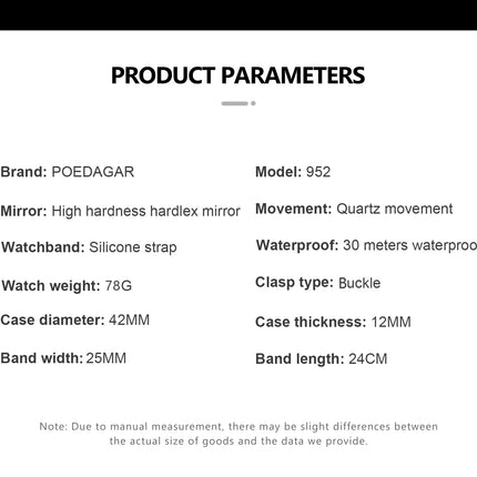 POEDAGAR Luxury Business Watch For Men Waterproof Luminous Date Week Man Wristwatch Silicone Strap Fashion Quartz Men's Watches