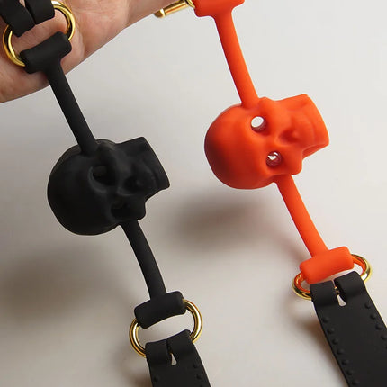Medical Silicone Mouth Gag Skull,Slave Breathable Bdsm Gag Bondage Restraints,Sex Toys for Couples,Adult Games,Role Play