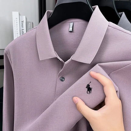 100% cotton fashionable spring autumn new Paul brand embroidered T-shirt men's comfortable skin-friendly long-sleeved polo shirt