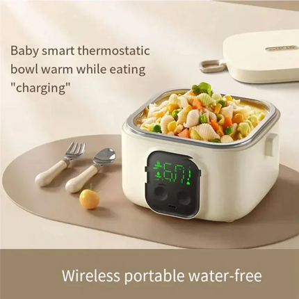 B59B-Rechargeable Electric-Water-Free Heating 500ML LCD Display Wireless Portable Lunch Box