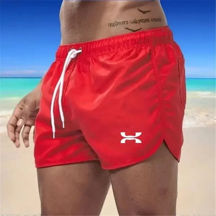 2026 new men's beach shorts, quick drying swim trunks, breathable design, with drawstring and pockets, suitable for beach surfin