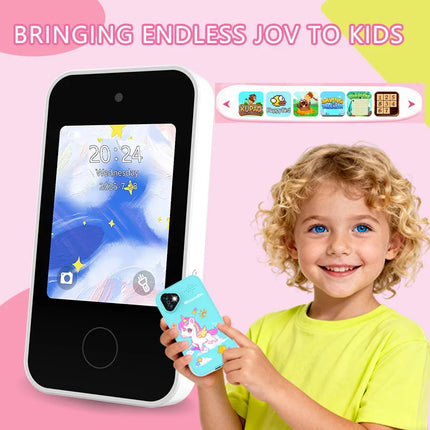 Unicorn Kids Smart Phone Camera Toys Touchscreen Baby Mobile MP3 Player Digital Educational Camera for Girls Boys Aged 3-12
