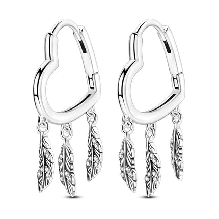 2025 New 925 Sterling Silver Earrings Simple Bow Strawberry Butterfly Hoop Stud Earrings for Wedding Party Women Jewelry Girls