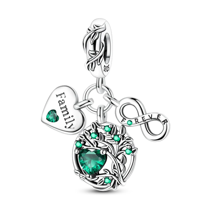 925 Sterling Silver Green Series Flower Tree Apple Pendant DIY Fine Beads Fit Original Charms Bracelet Women Jewelry Diy
