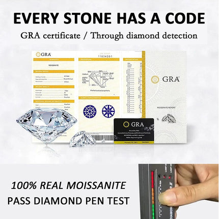 PERFANY Moissanite Ring For Women S925 Pure Silver Plated 18K White Gold Round Diamond Proposal Wedding High-end Jewelry