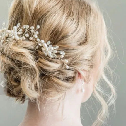 Elegant Pearl Crystal Hairpin Wedding Bridal U-shaped Metal Hair Comb Forks Hairstyle Clips Jewelry Accessories Design Tools