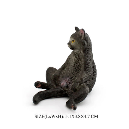 Realistic Plastic Cat Kitty Different Poses Figure Mini Cats Pet Model Figurines Cake Topper Kitten Toy Christmas Birthday Gift