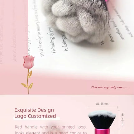 Powder Brush Multi-Use - Hypoallergenic Makeup & Nail Art Tool, Soft Synthetic Fibers for Loose Powder/Glitter Application﻿
