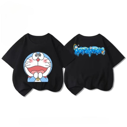 Potdemiel Doraemon 100% Cotton Children's T-Shirt, New Summer Style, Comfortable and Breathable Top for Boys and Girls