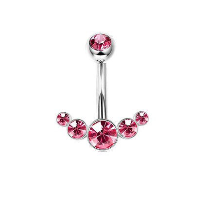 Pink Heart Shaped Navel Ring Ornament Water Drop 14G Belly Button Piercing Barbell Pendant Belly Nombril Piercing Women Jewelry