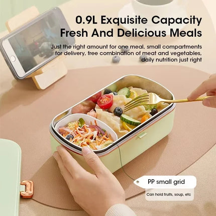 Portable 220V 36W 900ml Electric Lunch Box Water Free Heating Stainless Steel Food Warmer Thermal Box For Office School