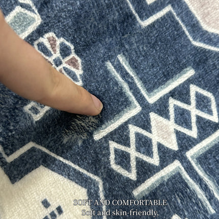 VIKAMA Kitchen Entryway Non-Slip Mat, Machine-Washable Long Runner for Bedside Use, Modern Geometric Home Decor Rug bedroom