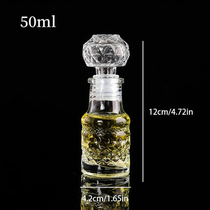 1Pcs 50ml Transparent Small Empty Spirit Whisky Wine Bottle Mini Glass Alcohol Liquor Bottles With Screw Cap Whiskey Decanter