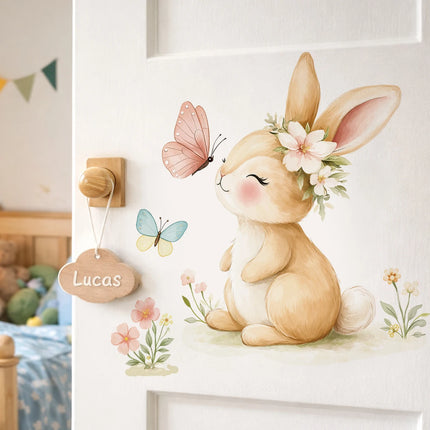 Easter Bunny Wall Sticker Cute Rabbit Family Nursery Wall Decals Kids Room Bathroom Vinyl Wall Art Baby Room Decor Spring Easter