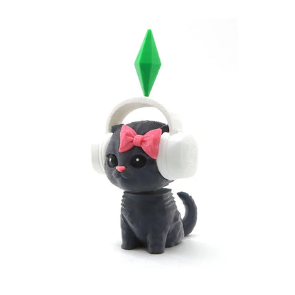 The Sims Cat Dancing Cat Car Ornament Creative Cute Kitten Mini Earphone Cat Model Home Desktop Decor  Automotive Interior Gift