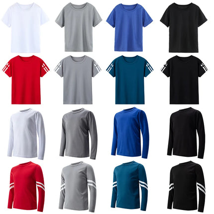 1/4 Pack Children's Spring and Summer Quick-drying Workout Long Sleeve Casual Joker T-shirt for Boys and Girls Short Sleeve For