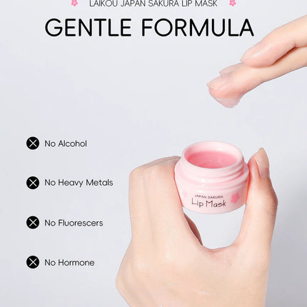 LAIKOU Sakura Lip Mask 8g - Overnight Hydrating Balm, Anti-Aging Plumping & Repair | Smooth Fine Lines, Dryness Treatment